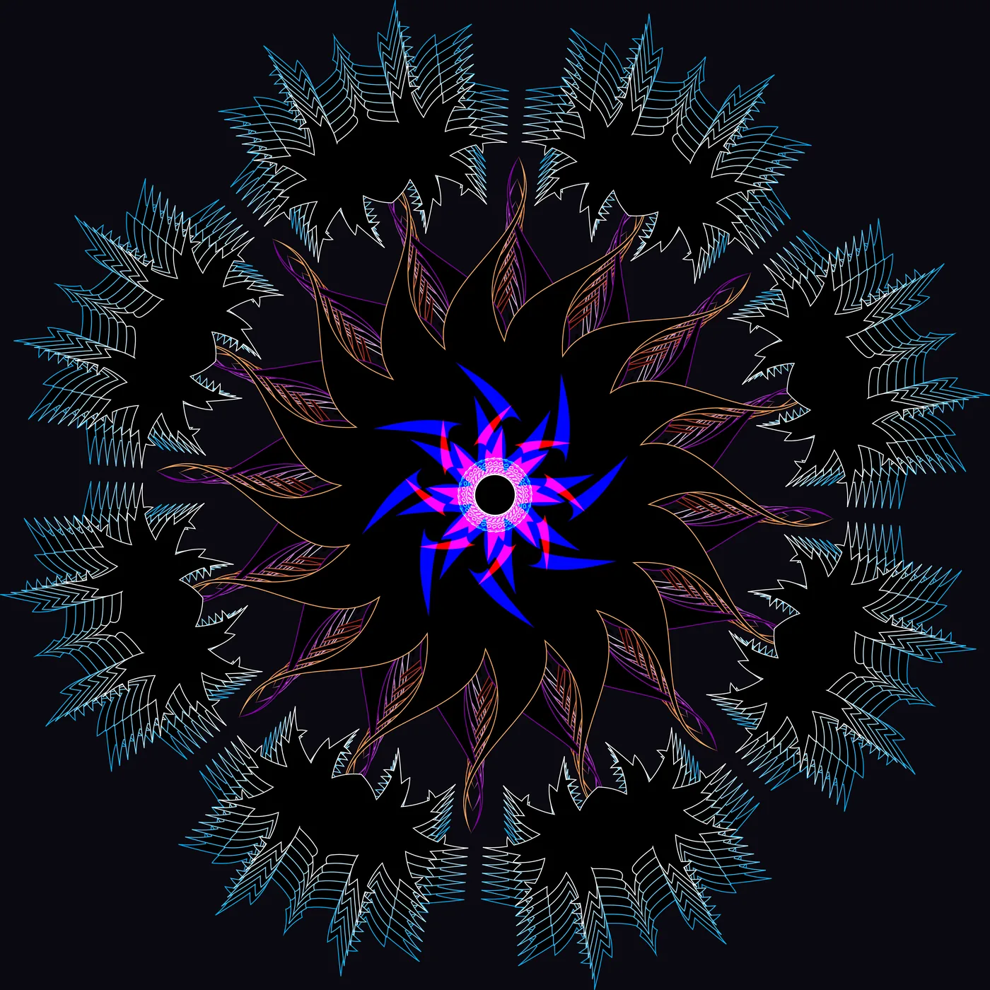 Layered psychedelic geometry artwork by LFO Studio